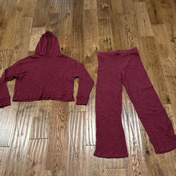 Girls Old Navy ribbed lounge set. Maroon. Sz XL - Picture 1 of 4